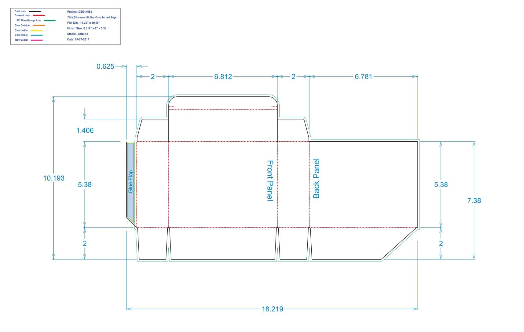 DSD44052 Slipcase 4 Bluray Case Turned Edge