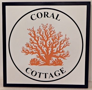 L21550 - Carved and Sandblasted HDU Sign for "Coral Cottage"
