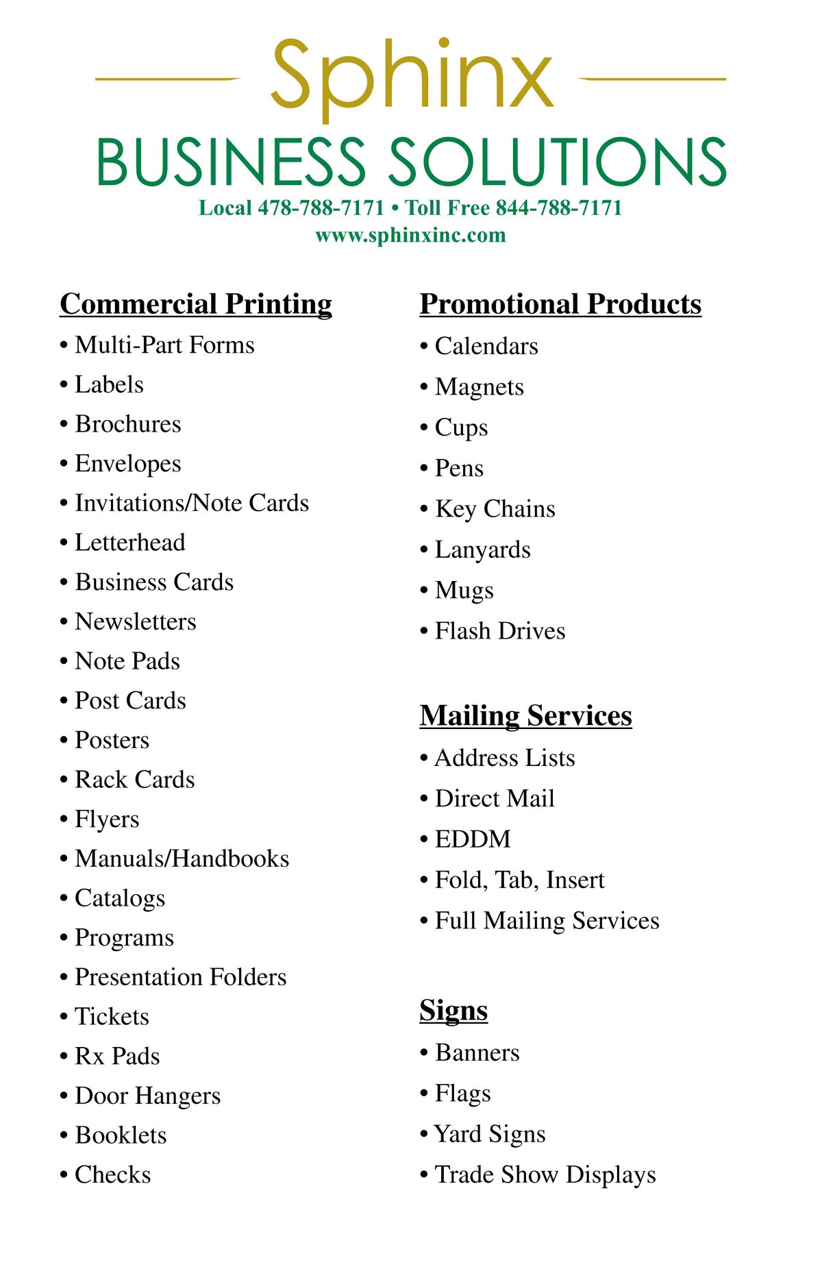 Commercial Printer & Printing Services