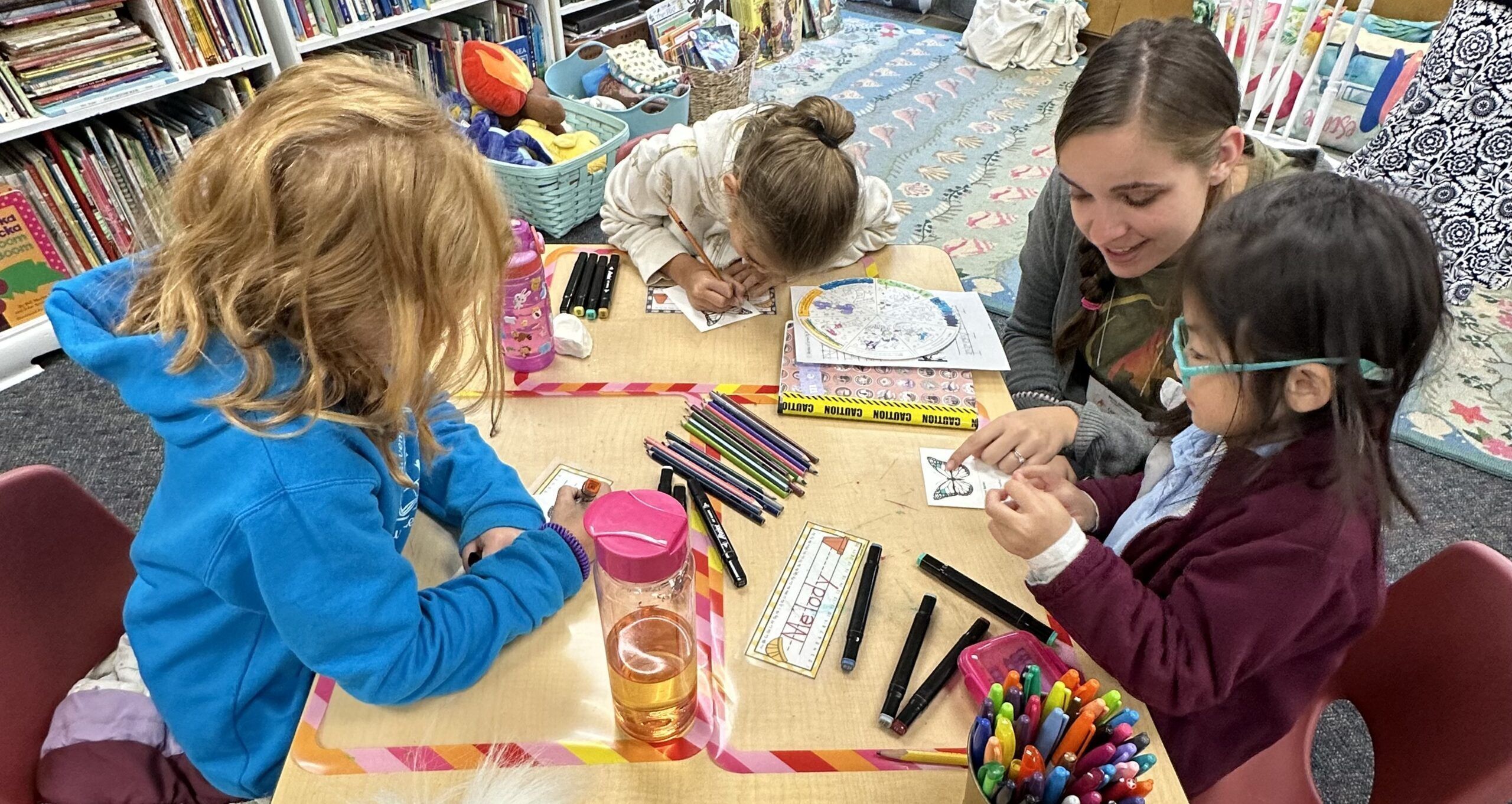 Students working on monarch butterfly project