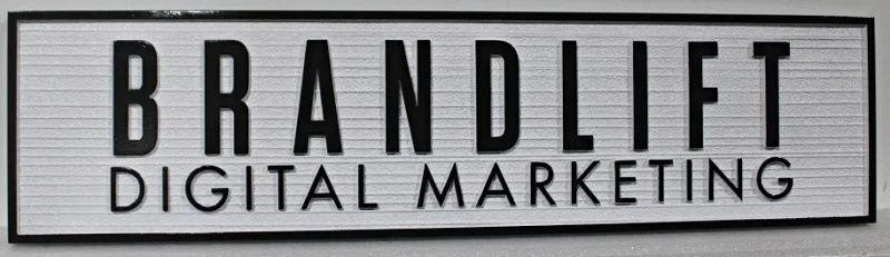 SA28549 - Carved and Sandblasted Wood-Grain Sign for "Brandlift Digital Marketing"