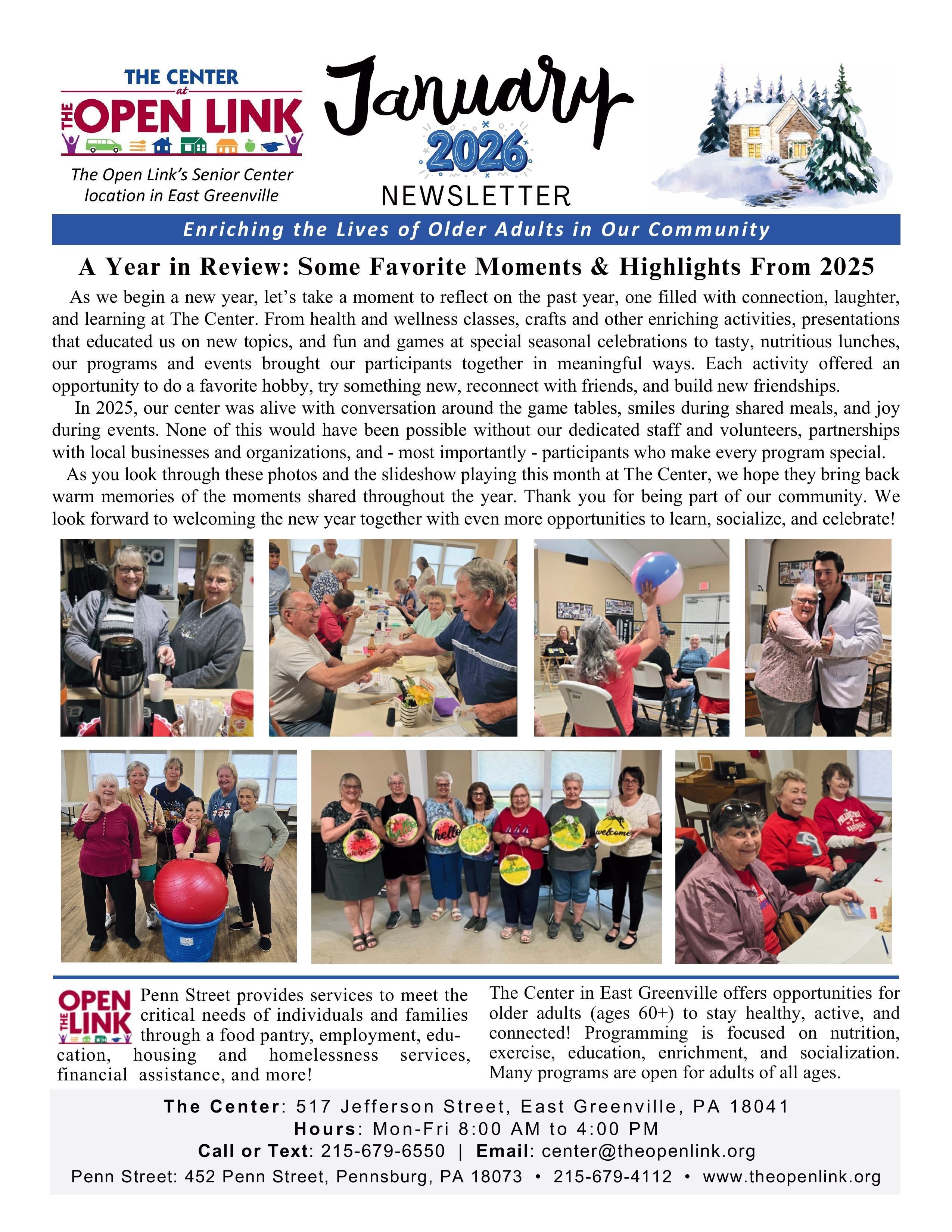 January 2026 Center News