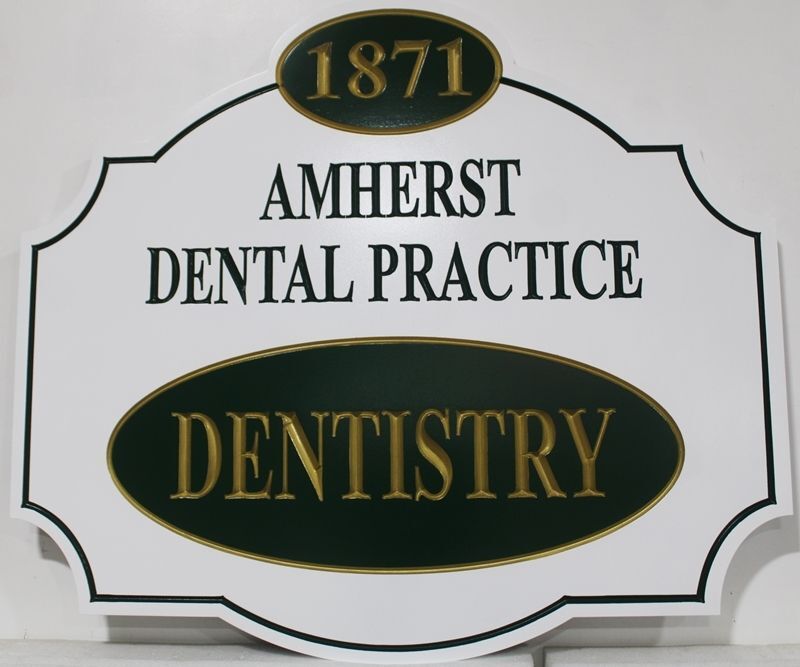 BA11602 - 2.5-D Dental Practice sign made of carved HDU material