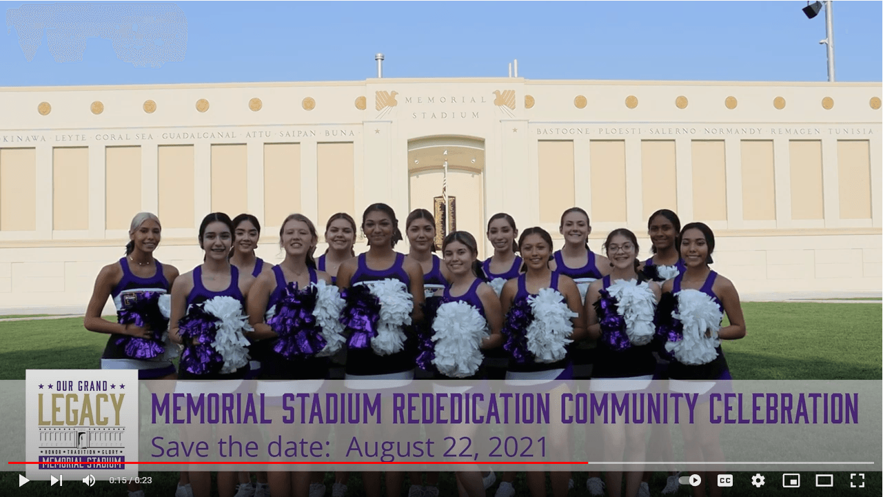Save the Date | Memorial Stadium Rededication Community Celebration - GISH Cheerleaders