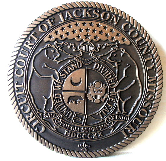 MA1090 - Seal of the State of Mississipi, Circuit Court of Jacksonville County 2.5-D Hand-rubbed