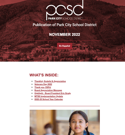 Park City Schools November 2022 Newsletter