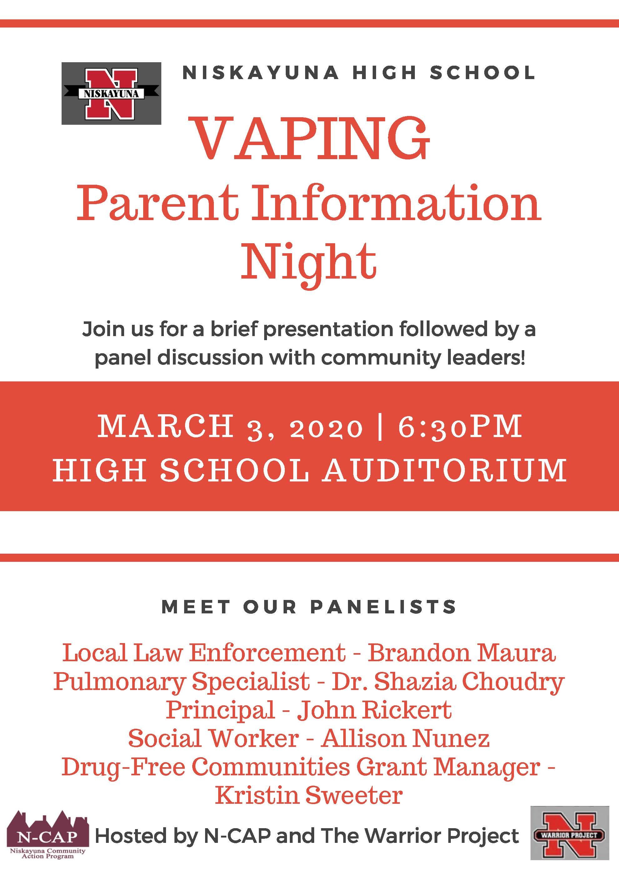 Vaping Parent Information Night