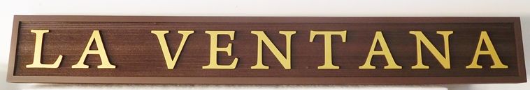 I18964- Carved 2.5-D and Sandblasted Cedar Property Name Sign, "La Ventana".