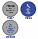 E-4030-HSS - 59R4 Series 4.5" Stainless Steel Push Plate WHEELCHAIR/PRESS TO OPERATE DOOR