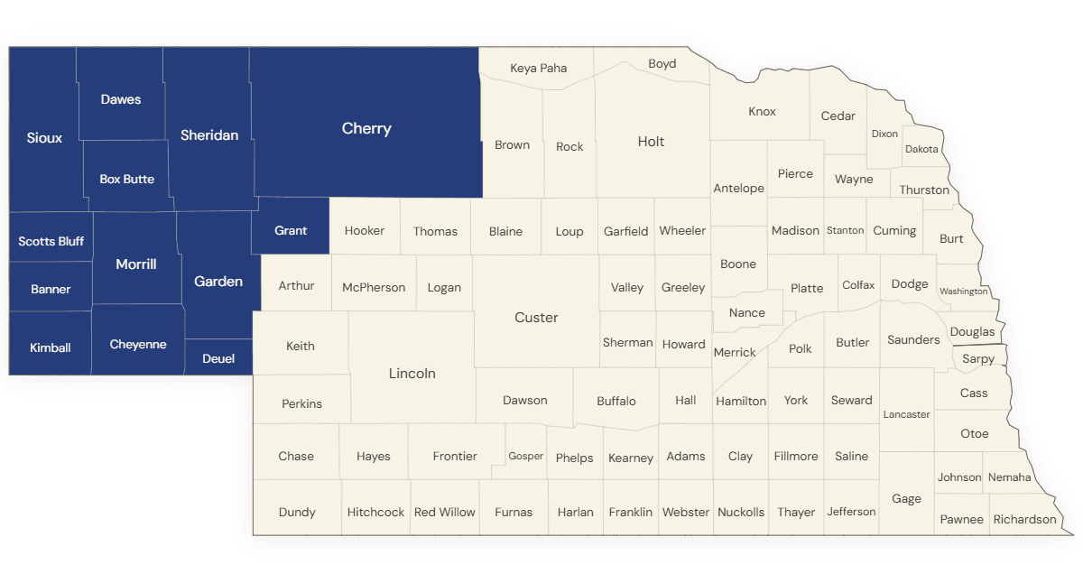 Map of Panhandle Counties