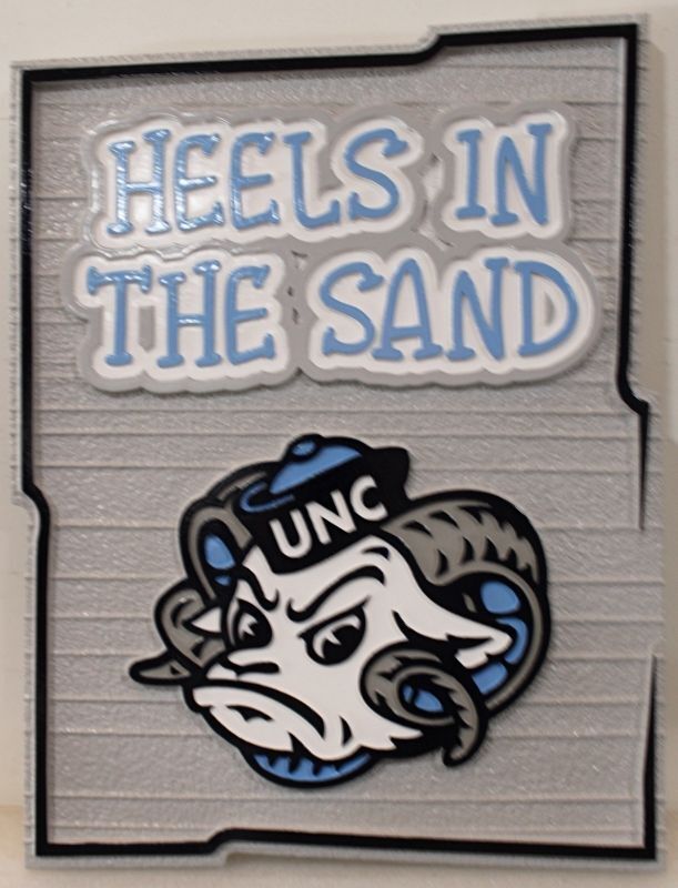 FA15570 - Carved Sign for UNC "Heels in the Sand"