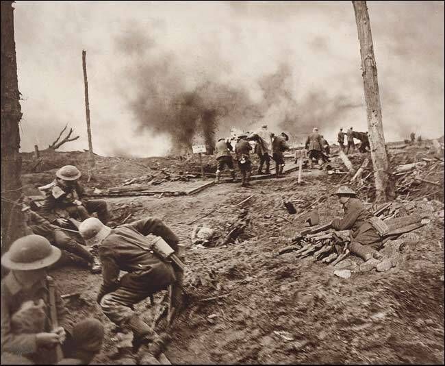 Carrying the Wounded during the Height of the Battle