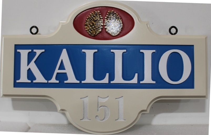 T29010A- Carved Sign with Room Number for "Kallio"