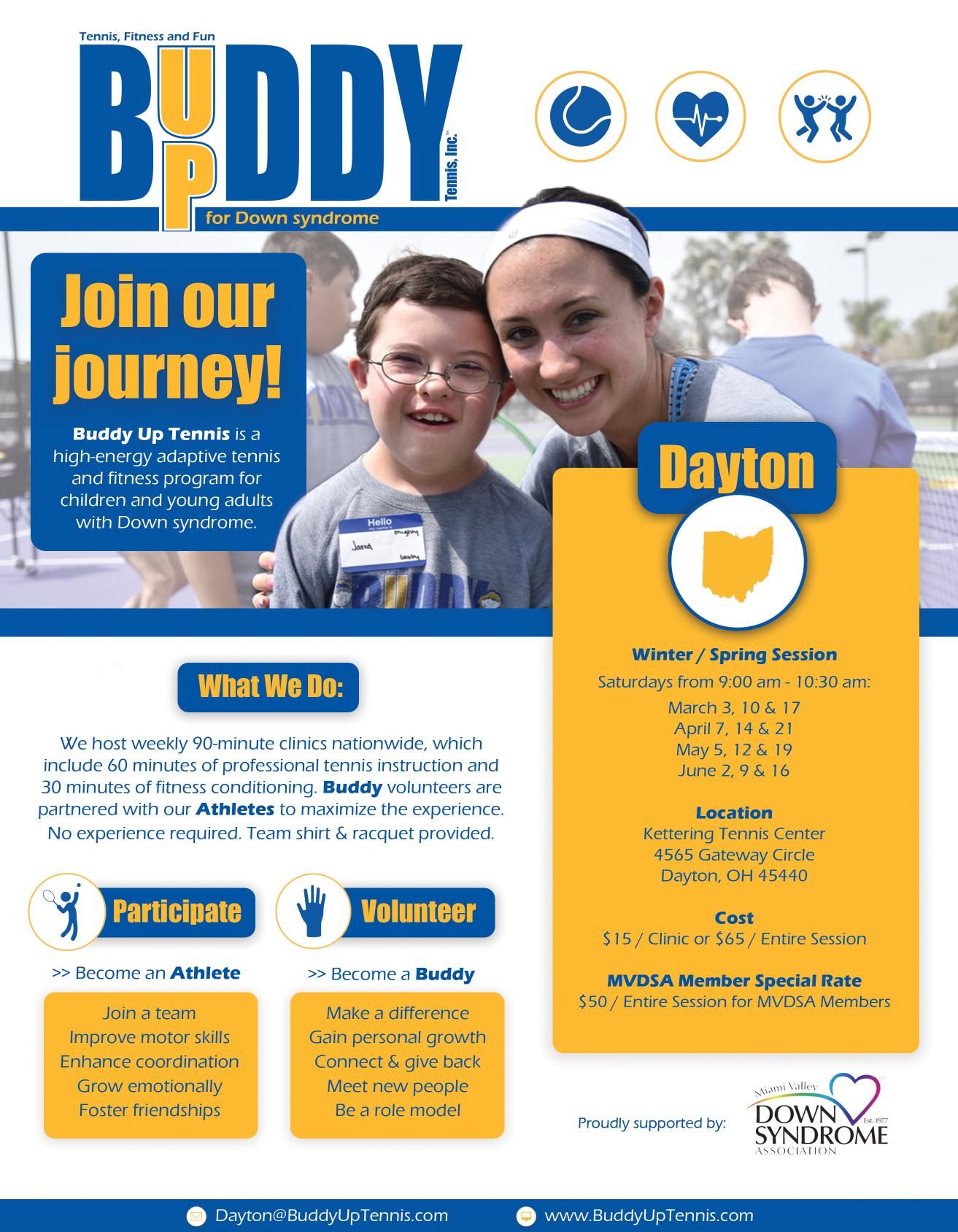 Miami Valley Down Syndrome Association Mvdsa News Events Calendar Buddy Up Tennis