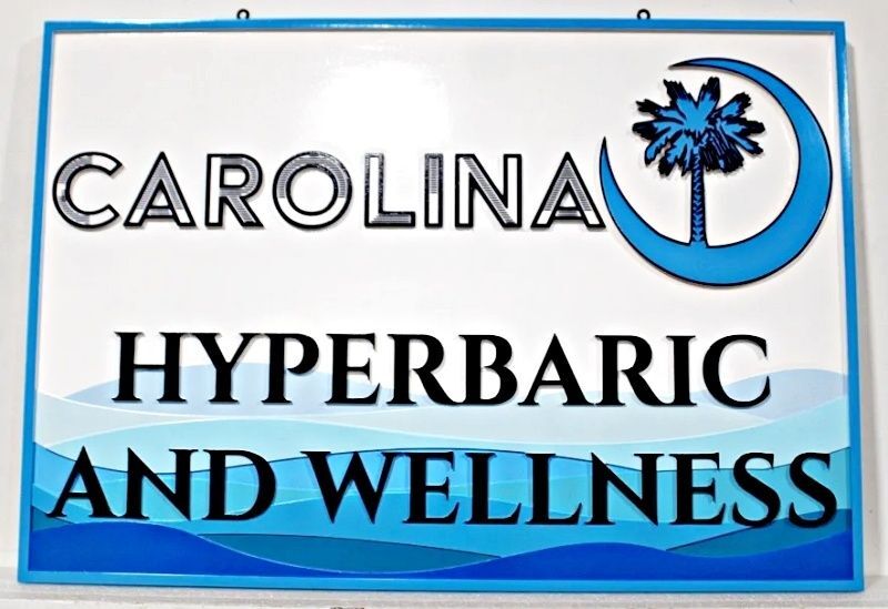 B11176 - Carved 2.5-D HDU Sign for Caroline Hyperbaric and Wellness