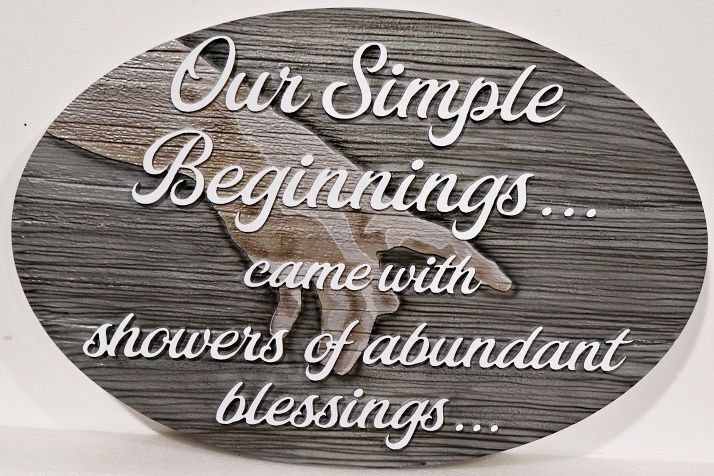 D13269 - Carved and Sandblasted HDU Plaque with Quote