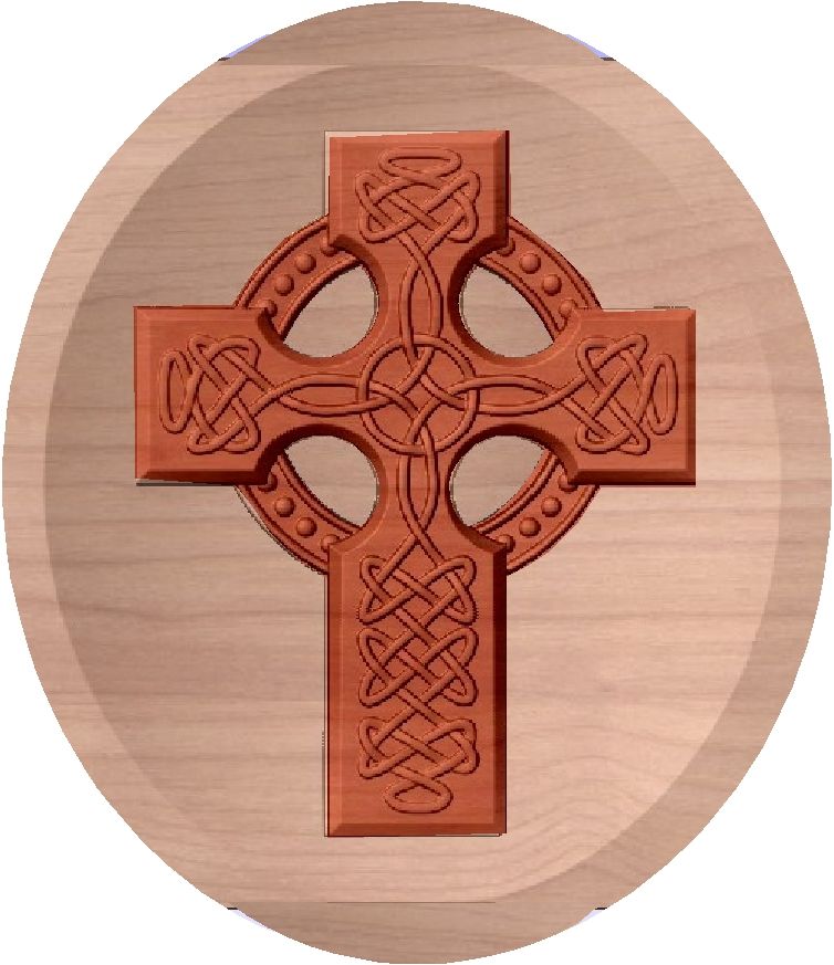 D13371 - Carved Celtic Cross Wall Plaque