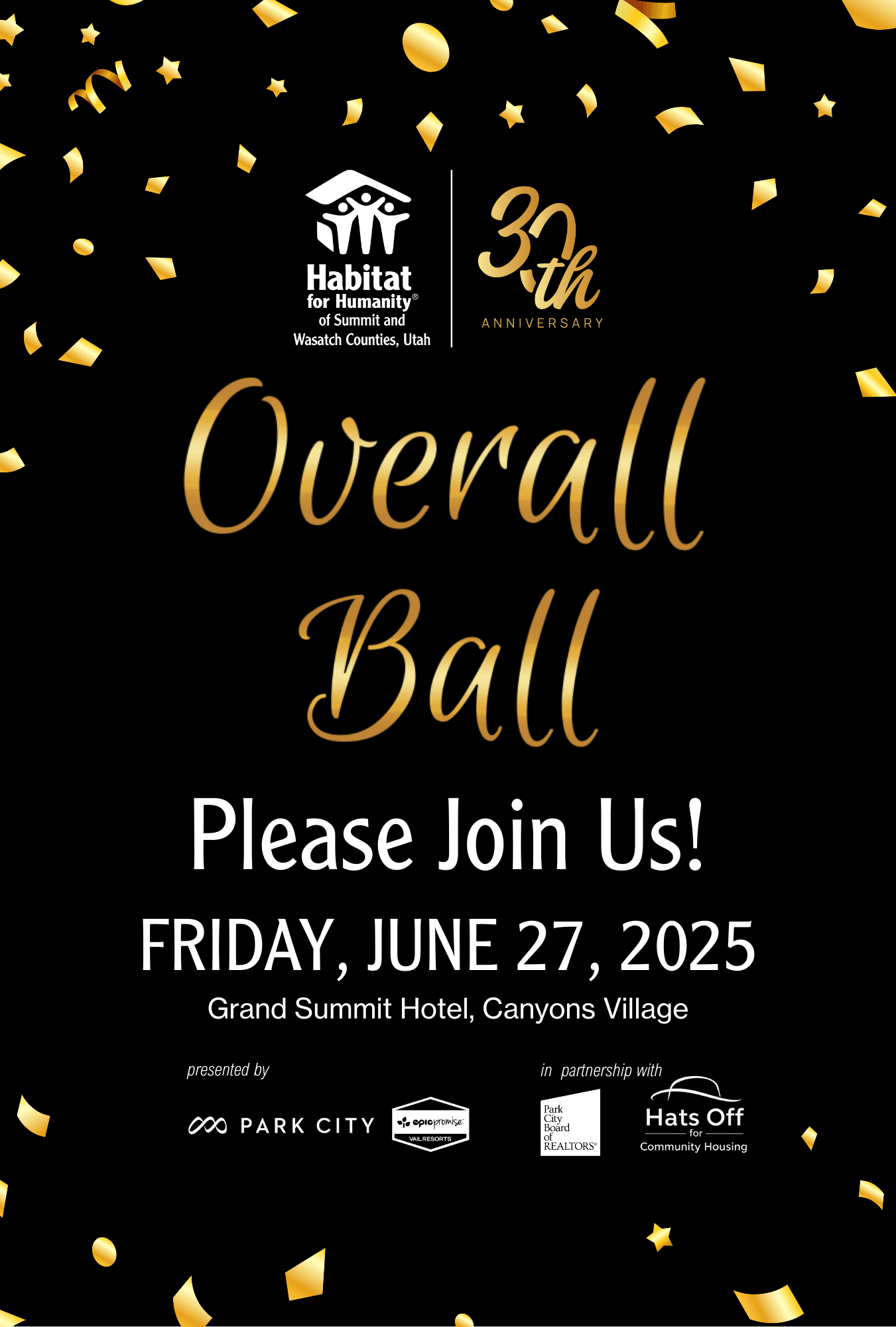 Overall Ball Save the Date June 27, 2025