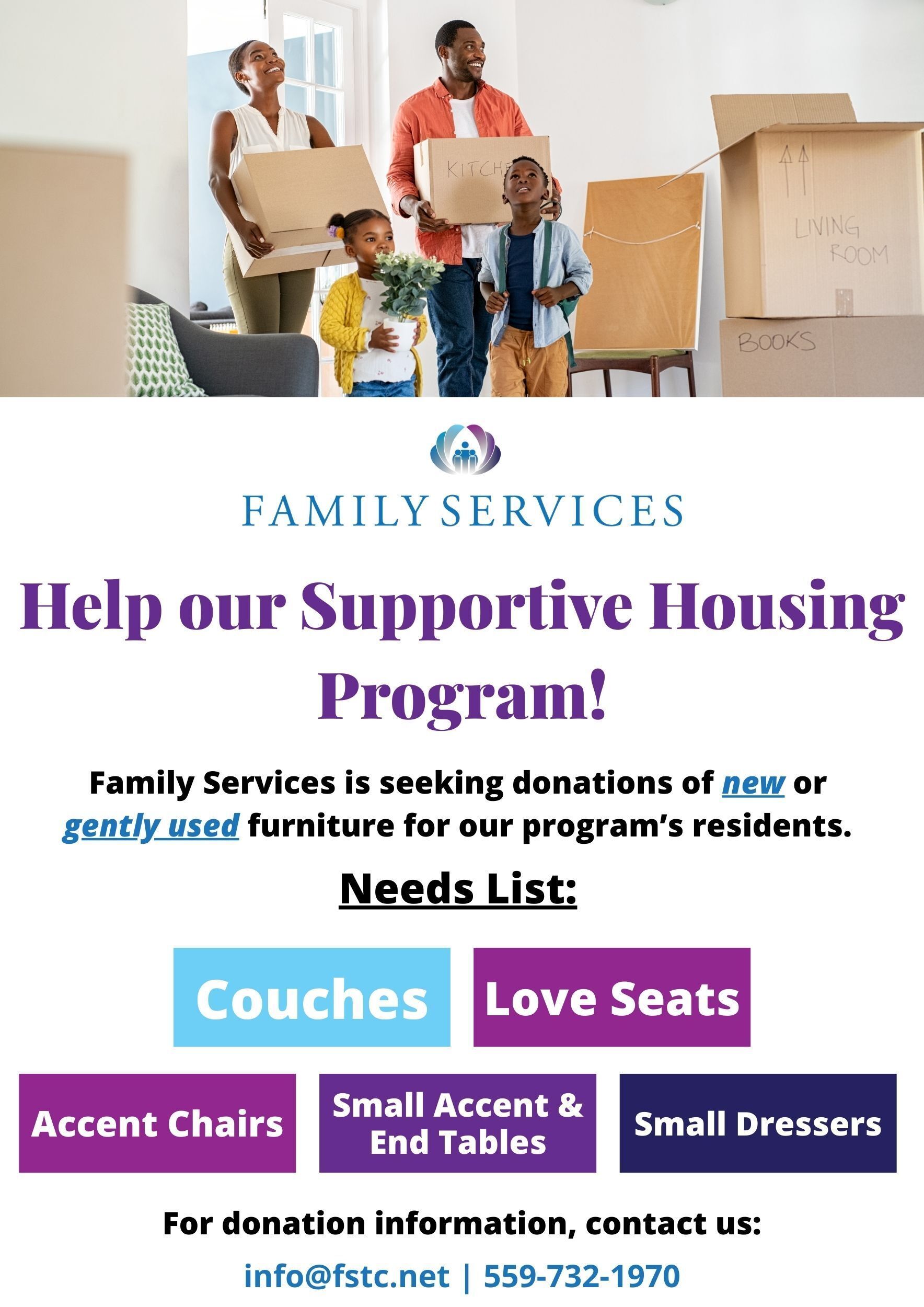 Help our Supportive Housing Program!