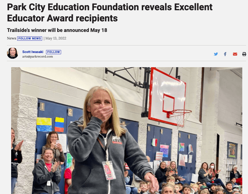 Park City Education Foundation reveals Excellent Educator Award recipients