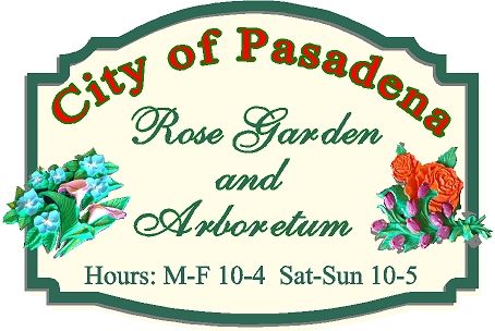 GA16509A- City Park and Garden Sign with 3D Carved Flowers