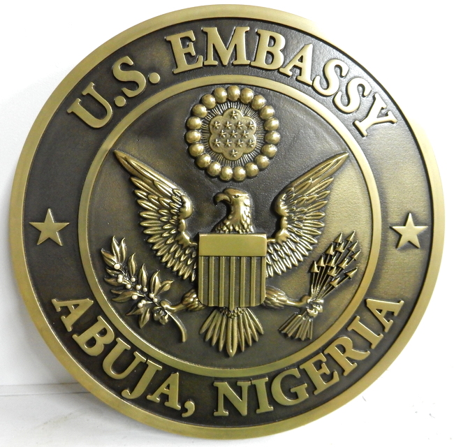 MB2120 - Seal of a US Embassy,3-D Hand-rubbed