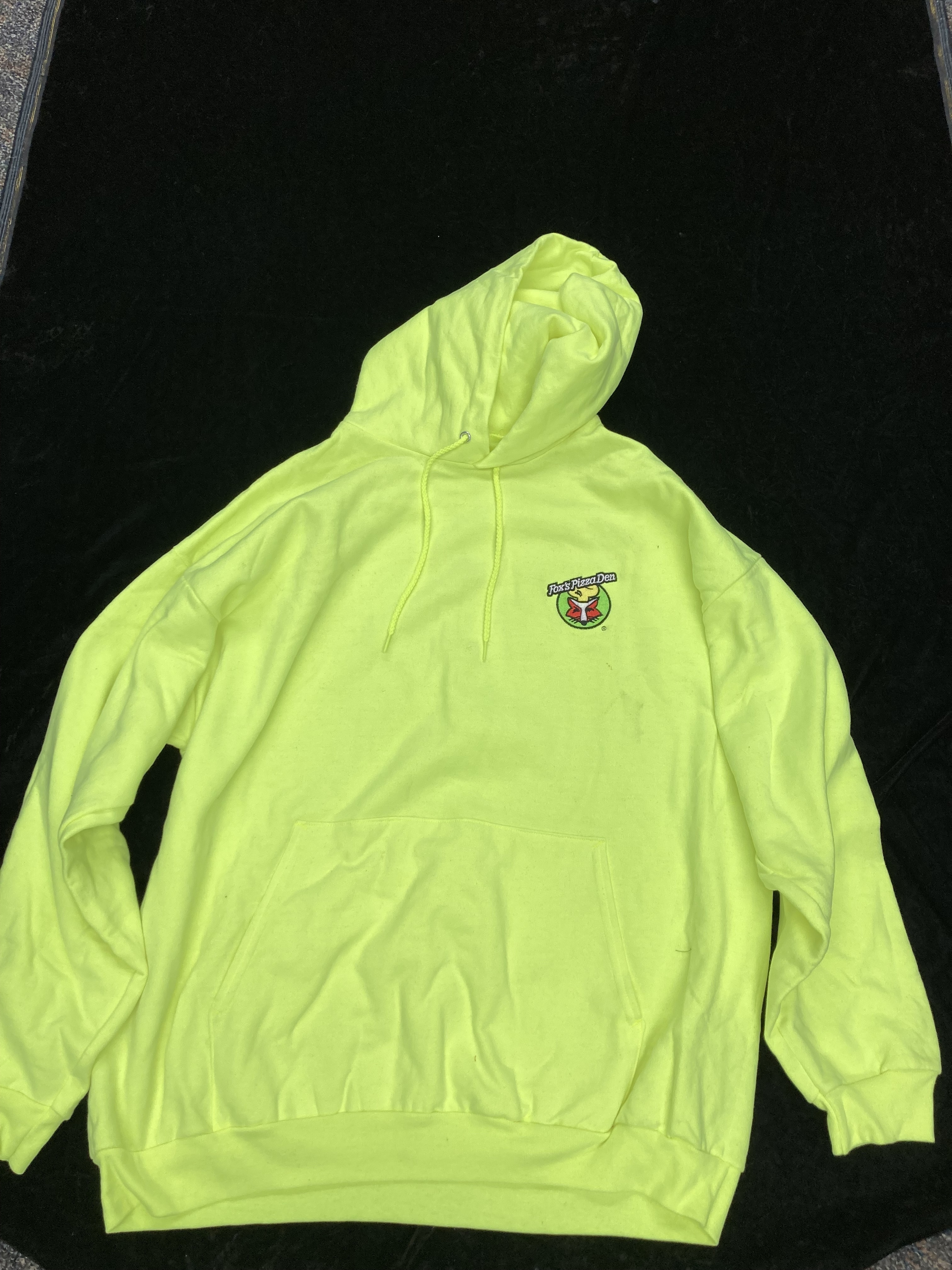 SALE Fox's Logo - 2XL Safety Yellow Hoodie