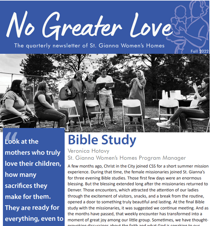 No Greater Love (SGWH newsletter): Fall 2022