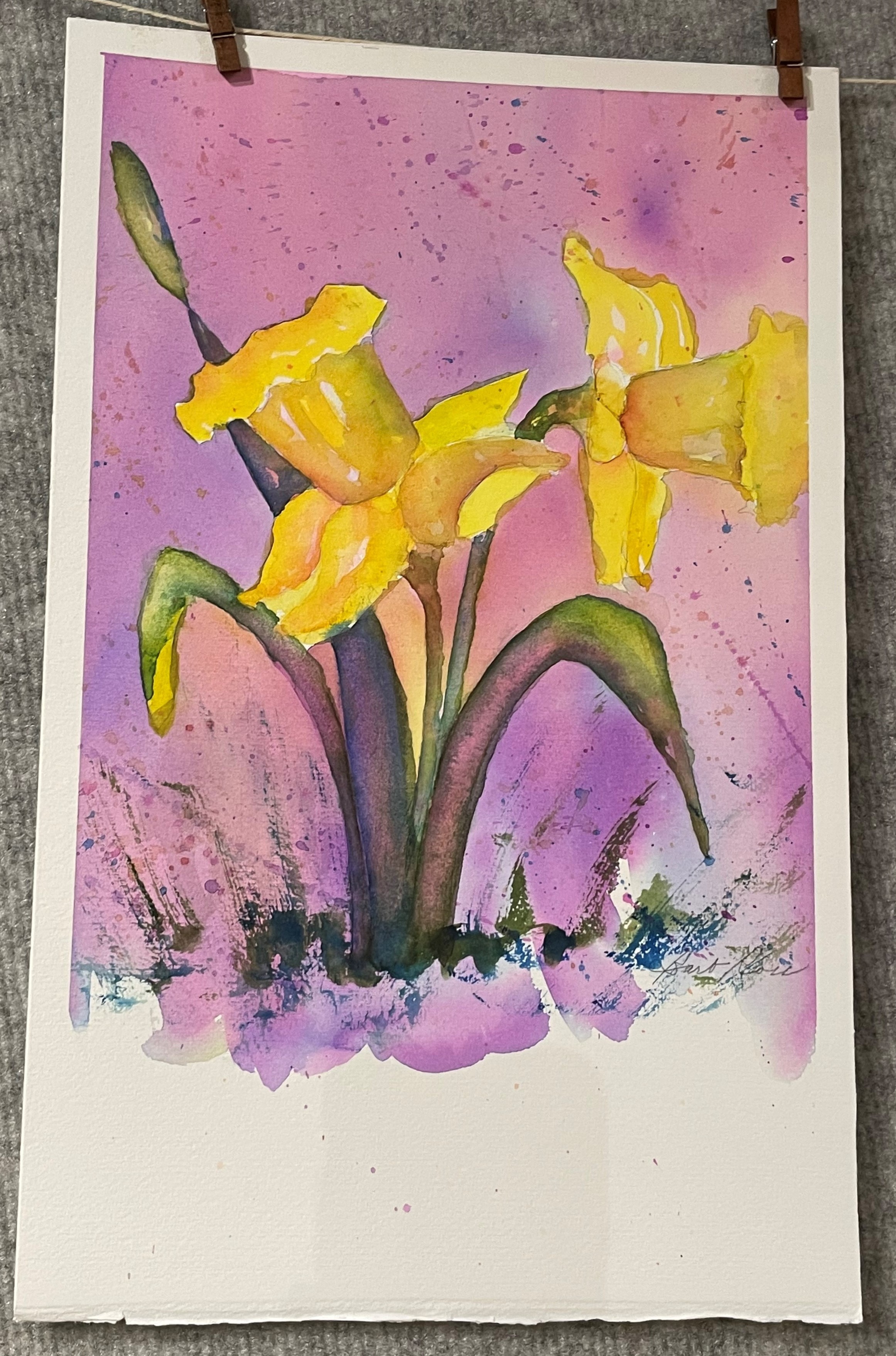 Daffodils in the Snow Unframed