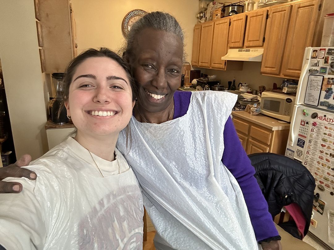 Friendly Visiting Match Ellen and Moogie Making Art Together