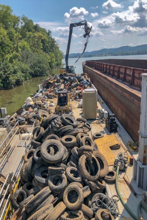 EXCAVATOR BARGE