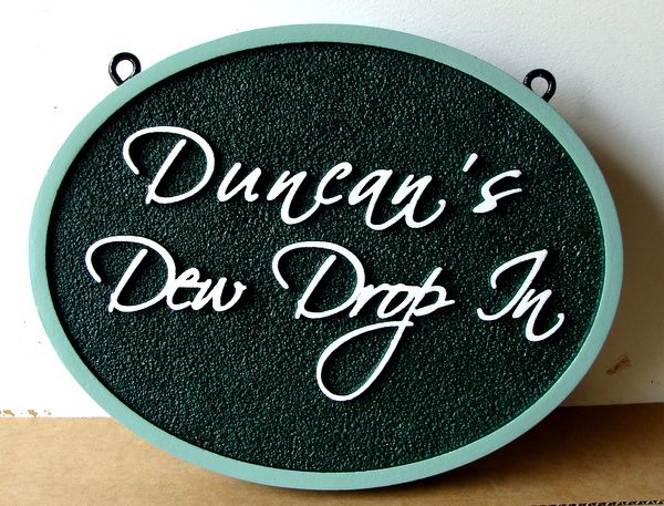 I18806 - Carved and Sandblasted Property Name Sign "Duncan's Dew Drop In"