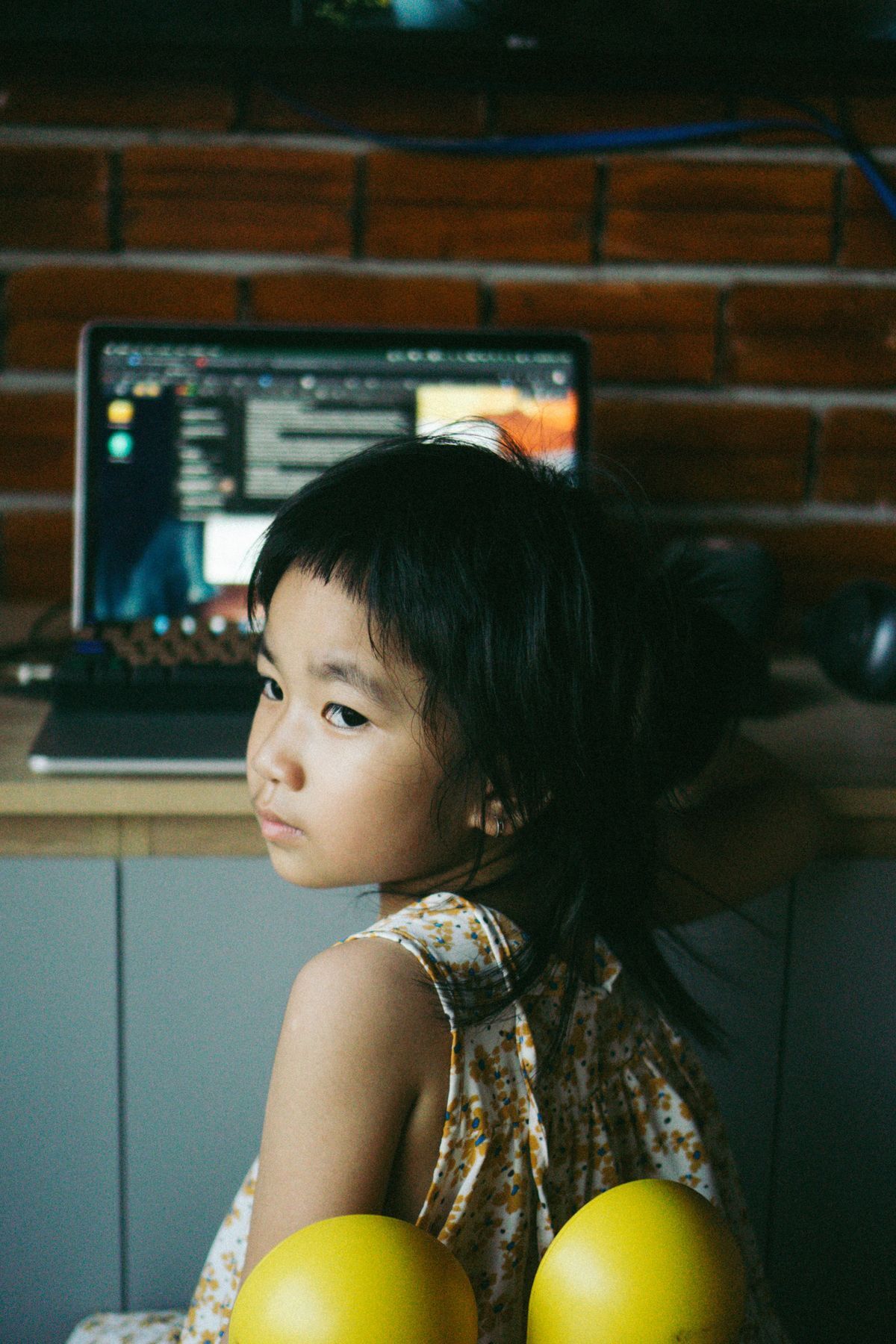 young child on computer