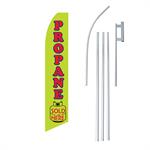 Propane Sold Here Green Swooper/Feather Flag + Pole + Ground Spike