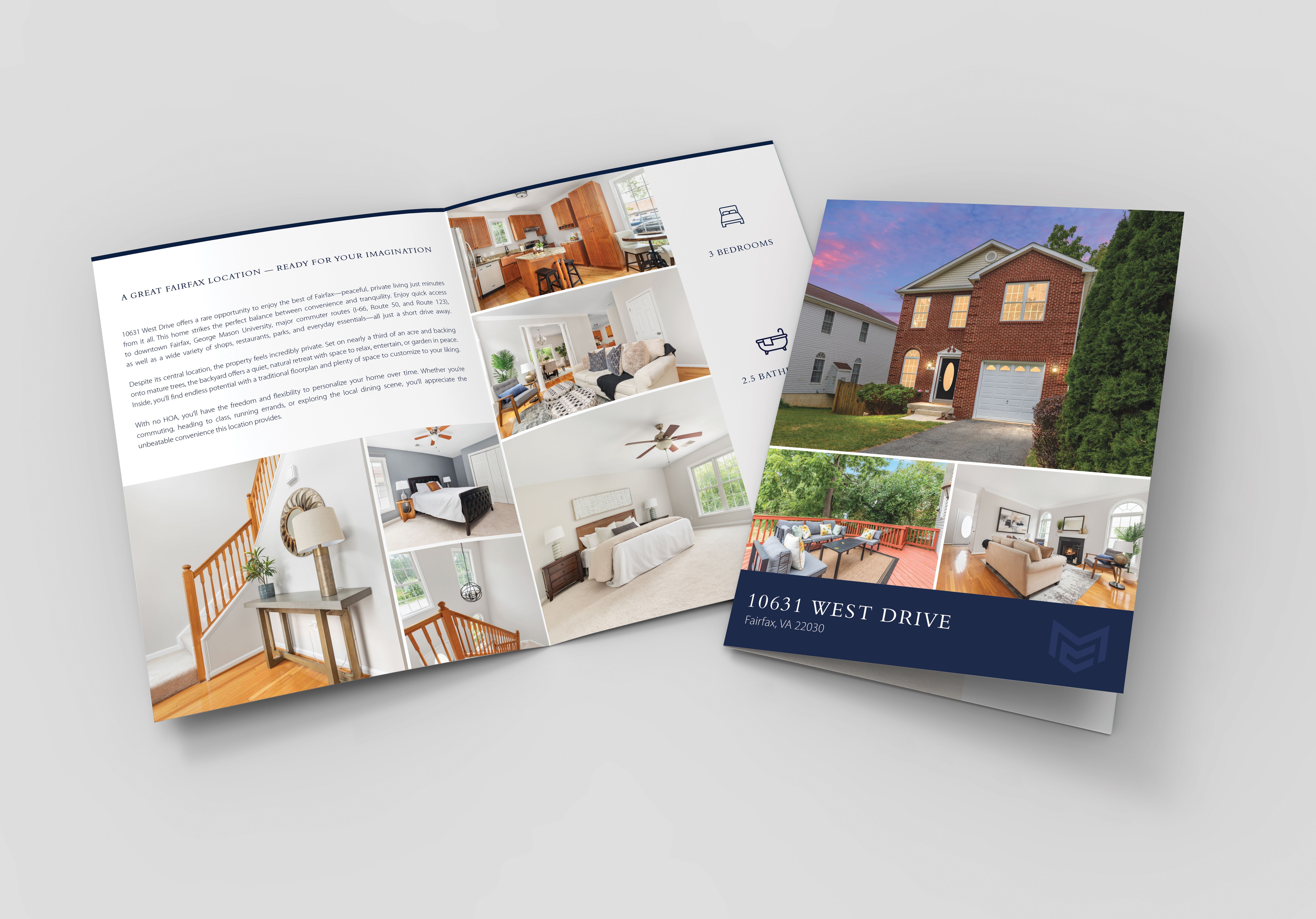 Open and closed example of a standard 4 page brochure