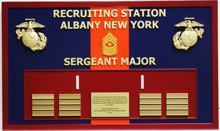 SA1360 - Carved Command Board for USMC Recruiting Station Albany New York