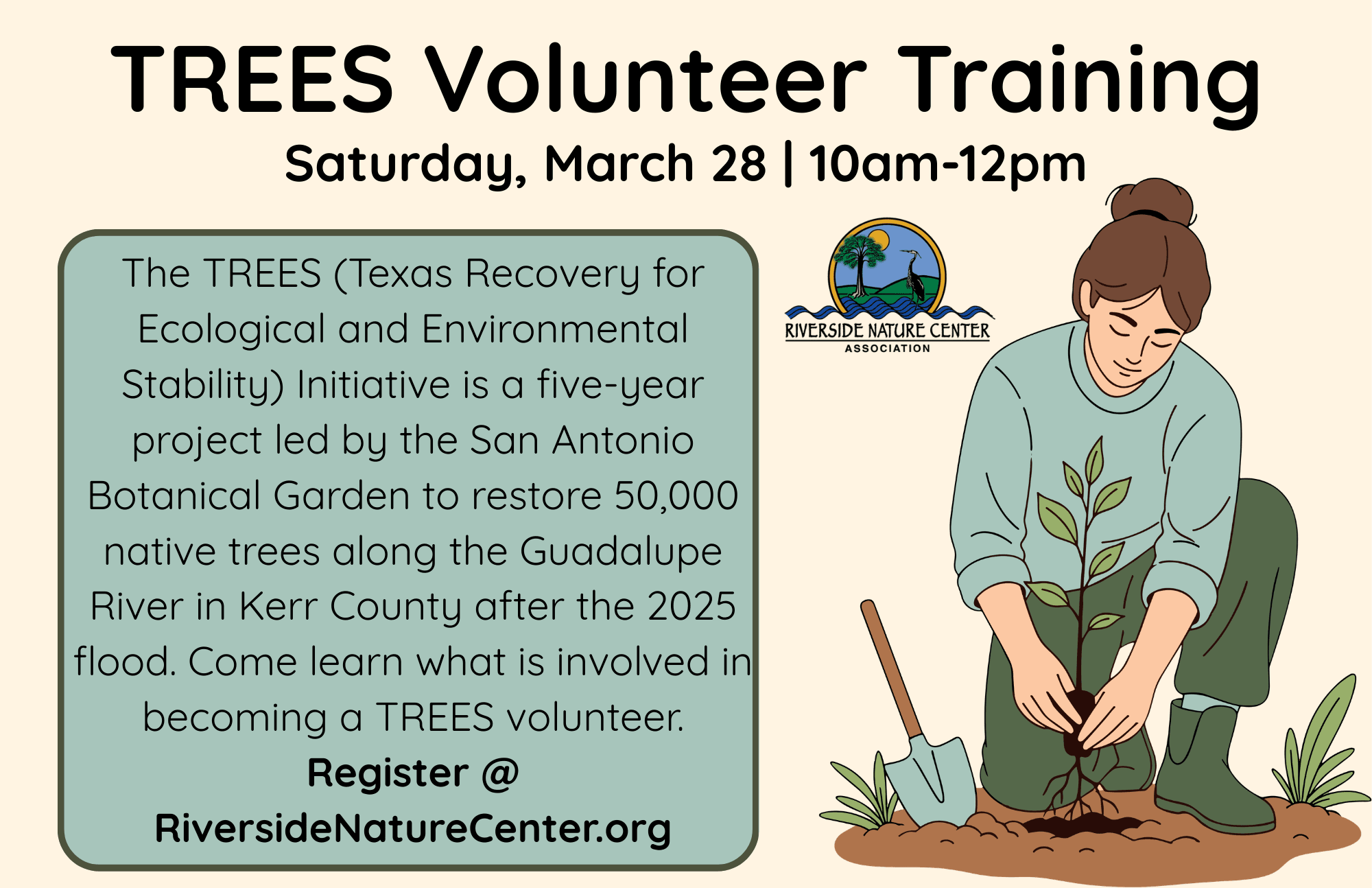 TREES (Texas Recovery for Ecological &amp; Environmental Stability) Volunteer Training, Kerrville Texas, Education, Nature, Science, nature programs, Riverside Nature Center, San Antonio Botanical Garden