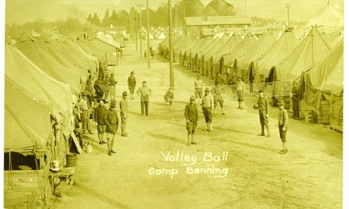 Volley Ball at Camp Benning postcard