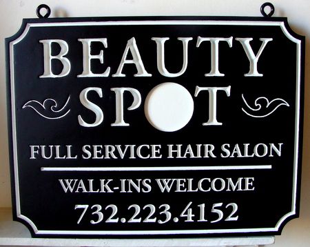 SA28427 - Carved Engraved "Beauty Spot"  Hair Salon Sign