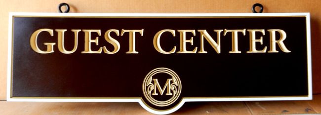 T29426 - Elegant Carved Engraved HDU  "Guest Center" Signs for Hotel 