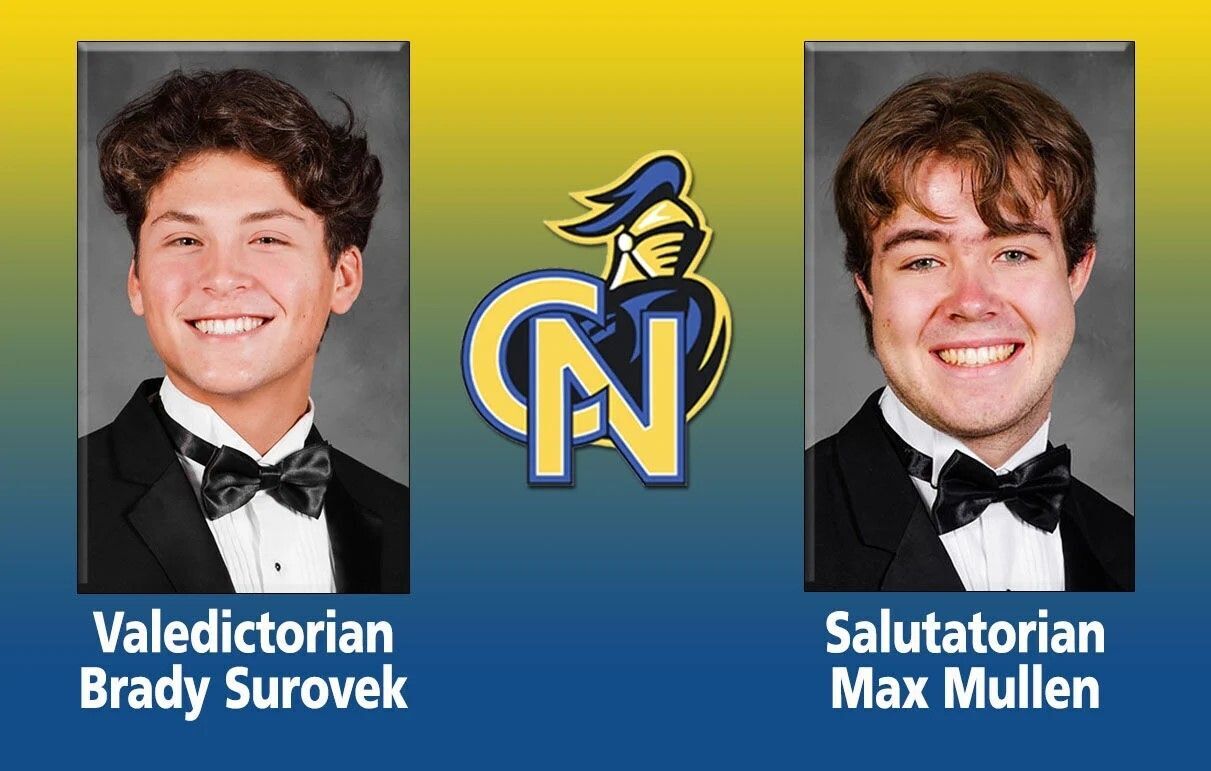  Cardinal Newman Catholic High School valedictorian Brady Surovek and salutatorian Max Mullen