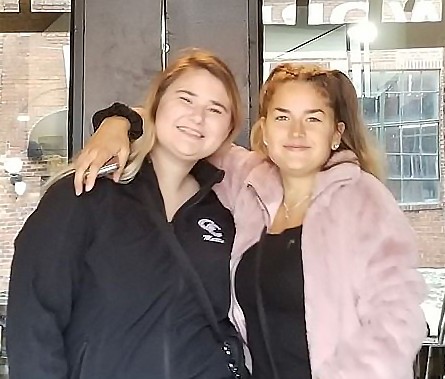Tarina (right) with her host sister, Mattison.