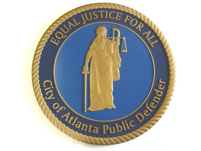 A10910 - Public Defender Round Carved Wall Plaque