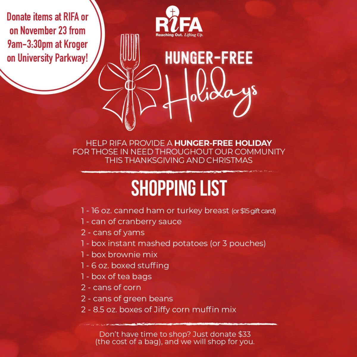 Hunger-Free Holidays Shopping List