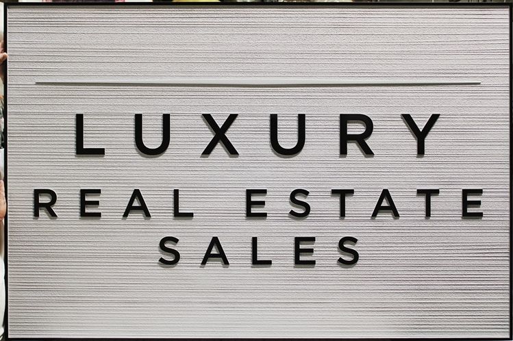 C12287 - Carved and Sandblasted HDU  Sign for "Luxury Real Estate Sales" 