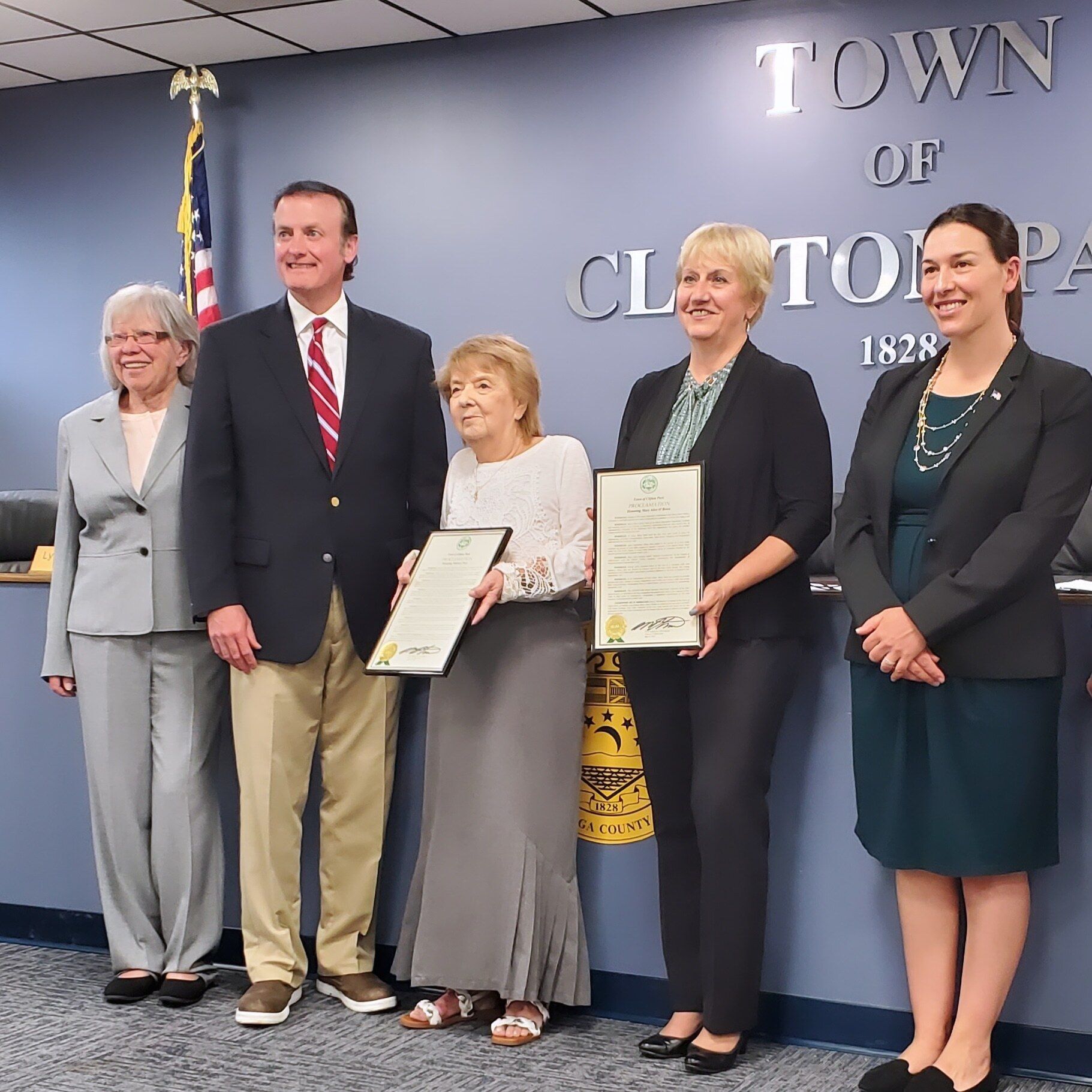 Wow! What awesome and amazing volunteers we have. Check out Care Links of Southern Saratoga County Volunteer of the Year and Golden Inspiration Award recipients, MaryAlice O'Brien and Marilou Pries, being honored at the Town of Clifton Park Board Meeting 