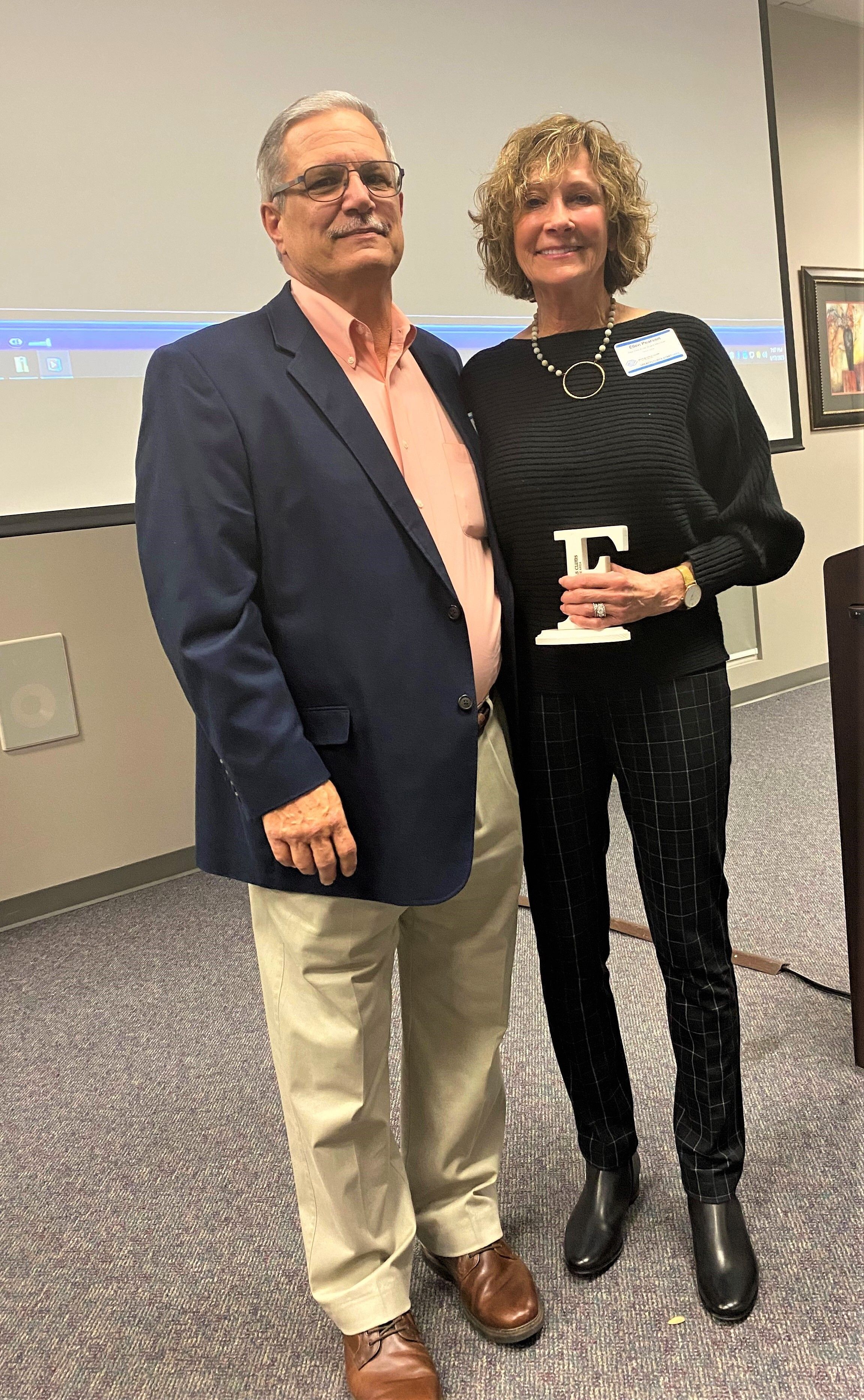 Executive Director Neal Zimmerman surprised outgoing board member Ellen Pearson with the second Frankie Award of the night.
