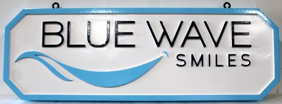 BA11649A - Carved Sign for "Blue Wave Smiles"