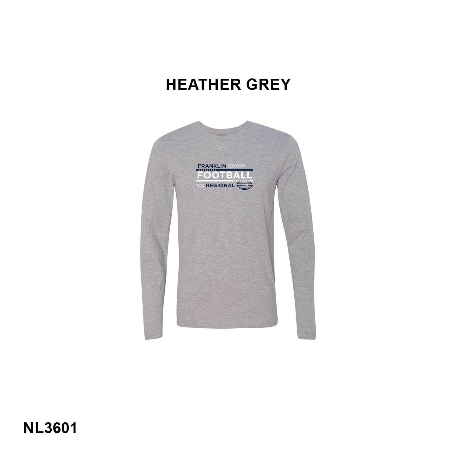 FRANKLIN REGIONAL FOOTBALL LOGO (NAVY & WHITE) - Next Level Apparel® Cotton Long Sleeve Tee