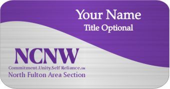 NCNW TWO TONE SWIRL NO BLING NAME BADGE